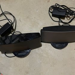 Two Bose Sound Dock Speakers
