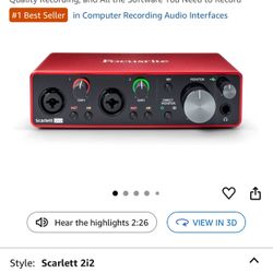 Focusrite Scarlett 2i2 3rd Gen USB Audio Interface for Recording