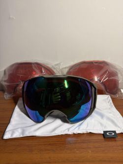 Oakley Airbrake XL Snow Goggles Camo Vine Jungle Prizm Jade & 2x Rose Lens Kit