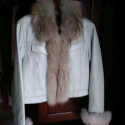 Leather Jacket w/ Real Fur (M)