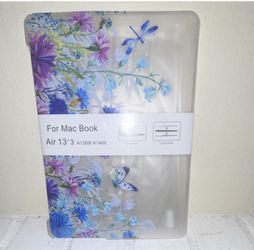 Floral Butterfly Shell Case for MacBook Air 13" A1369 A1466 Clear Blue Purple