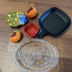 Decorative Kitchen & Serving Pieces – Mixed Ceramic & Glass Set