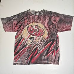 Vintage 90s San Francisco 49ers AOP tshirt sz Lg