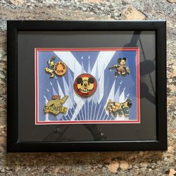 Disney Mickey Mouse Club Framed Pin Set. Numbered 265/1000 45th Anniversay Set