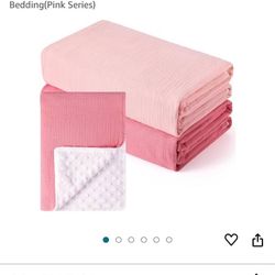 2 Set Baby Girl Light Weight Warm Swaddle Blankets New 