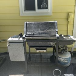 FREE- Gas Grill, Flower Pots & Iron Plant Stands