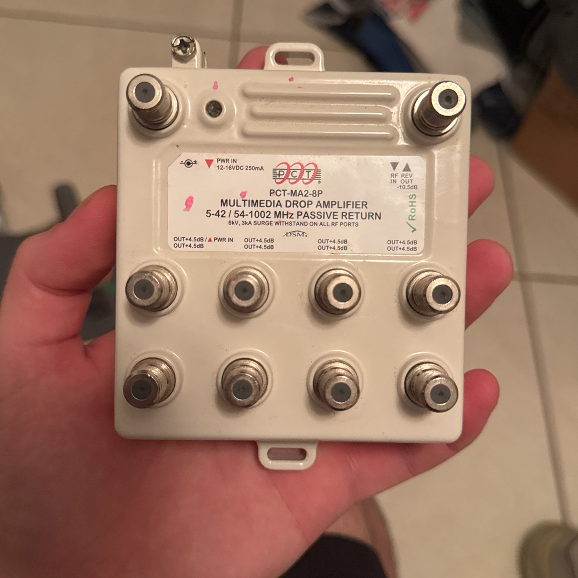 PCT Multimedia Drop Amplifier PCT-MA2-8P