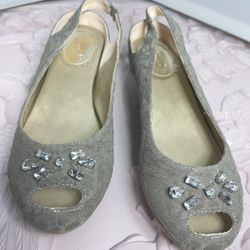 Joyfolie 2015 Embellished Mia Flats In Dove Jacquard Women’s 7