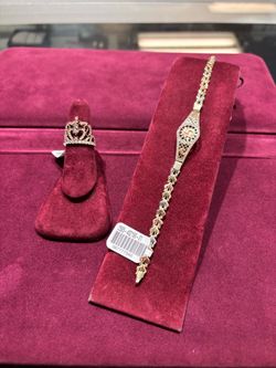 QUINCE GOLD JEWELRY SET BRACELET AND RING
