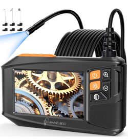 Dual-Lens Borescope with Light,Endoscope Camera with Light with 4.3" IPS Screen,1920P HD