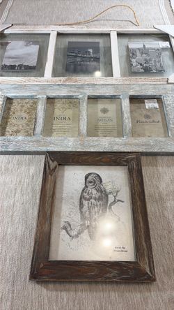 Rustic Farmhouse Wooden Picture Frame Lot (3 Frames - Brand New)