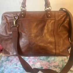 Leather Fossil Daffle Bag
