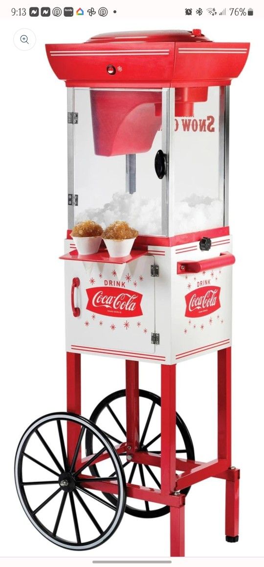 Nostalgic Coca-Cola Snow Cone Cart