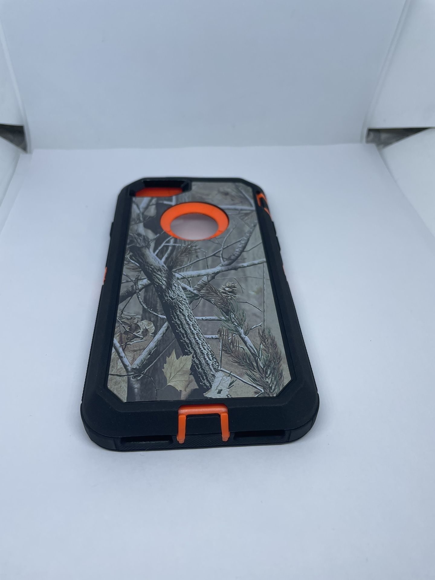 For iPhone SE , iPhone 7/8 Orange Tree Camouflage Full Cover Case With Built In Screen Protector