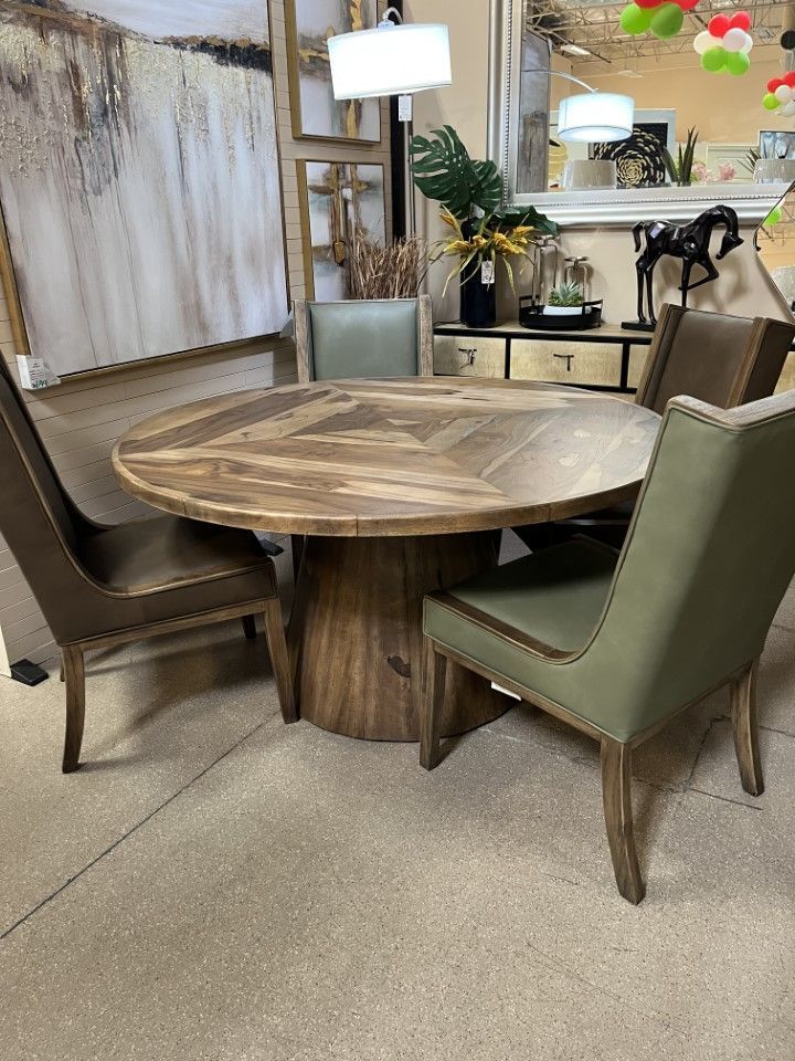 Summer Sale!!NEW ARRIVAL!!! 5 pc 59.75" Round Modern Dining Table Set