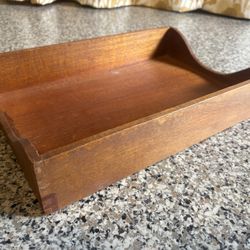 Vintage Wood In & Out Legal Letter Tray File Box Dovetail