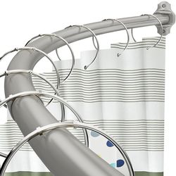 Curved Shower Curtain Rod, Adjustable 40-72 Inches Shower Rod Curved, Rustpro...