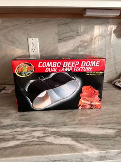 Combo Deep Dome Dual Lamp Fixture w/ 10.0 UVB  Zoomed