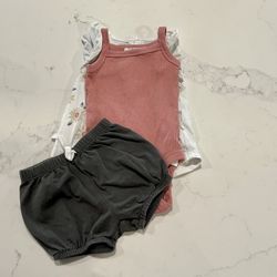 FIRSTS by Petit Lem Marguerites 3pcs Bodysuit 6-9 more 