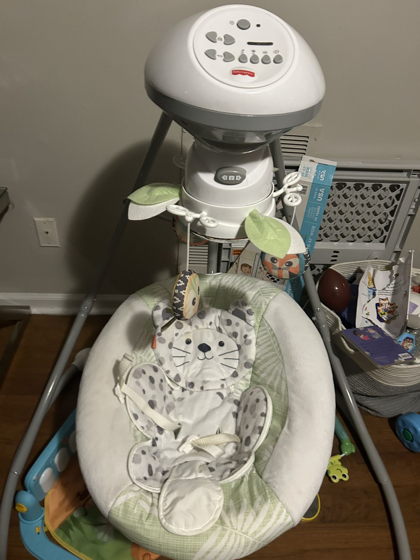 Newborn boy Clothes, shoes, Fisher Price Swing