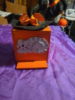 Halloween Cat Wooden Decorative Box