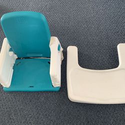 Vintage portable booster seat with tray
