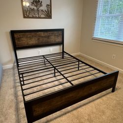Queen Metal And Wood Bed Frame