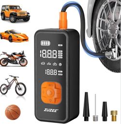 ZUZEE Tire Inflator Portable Air Compressor - 4X Faster Inflation, 150PSI Air Pump for Car Tires with Digital Pressure Gauge/LED Light, Portable Tire 