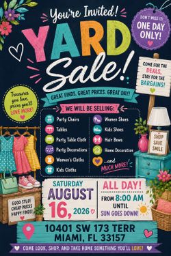Huge yard sale today going on
