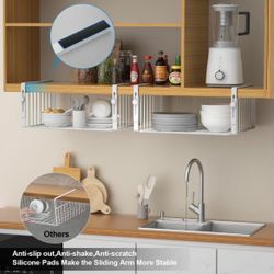 Adjustable heavy duty under shelf basket organizer