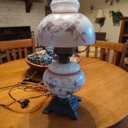 Antique Parlor Lamp Electric Hurricane Style 