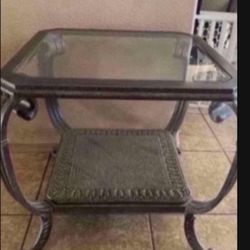 
2 end tables and 1 center table, very heavy, solid metal