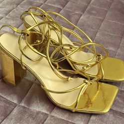Gold Strap Around Heels 