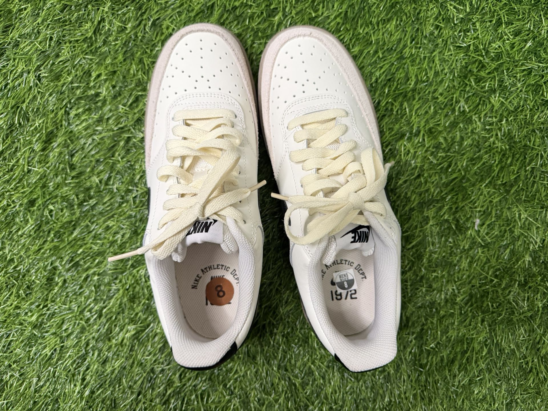 Men’s 8 women’s 9.5 Nike Court Vision Low 'White Black Gum' FQ8075 133