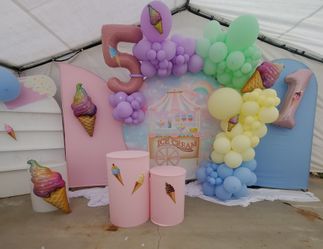 Ice Cream Theme Decoration #ballon Garland#backdrop#