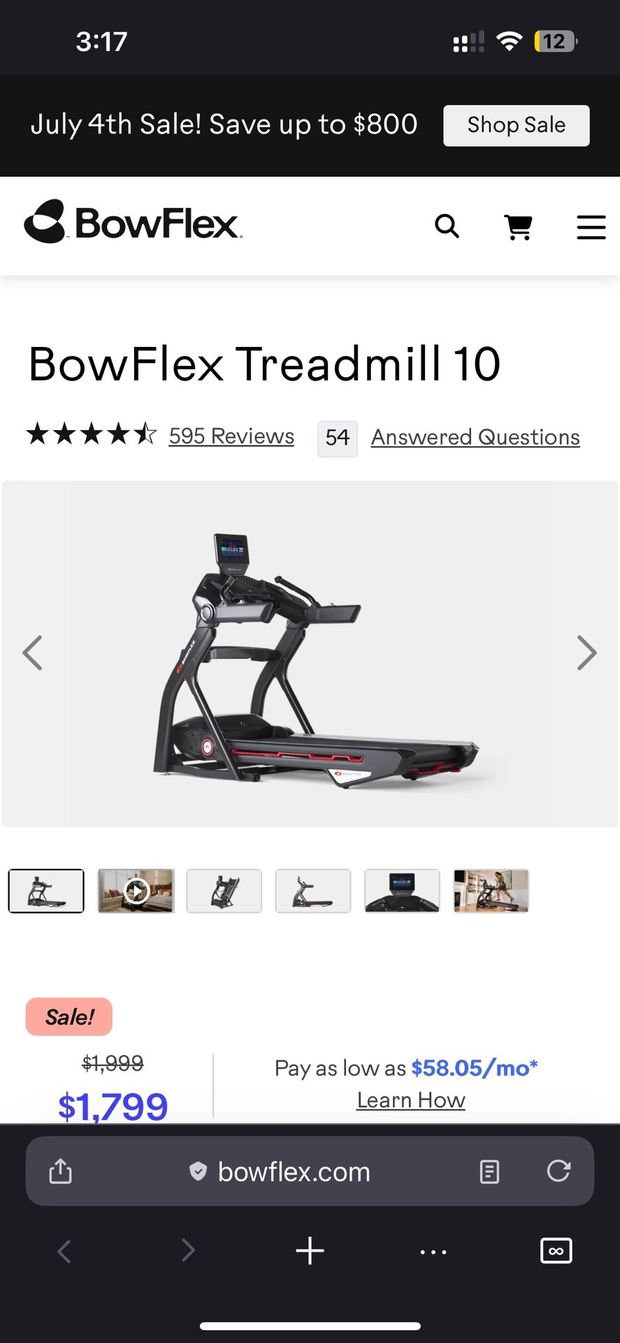 BowFlex Treadmill 10. Brand New!