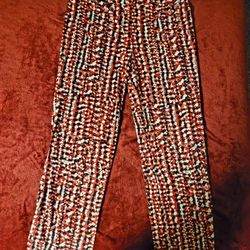 NWOT NEW DIRECTIONS PETITE PANTS RED PRINT SIZE PL 