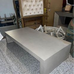 NEW Concrete Waterfall Rectangle Coffee Table (60") RETAILS $1,200