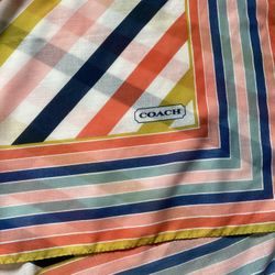 Coach Hadley Striped Square Scarf 