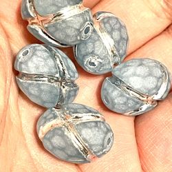 Lot Of 9 Vintage Powder Blue Resin Beads