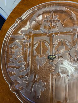 Crystal Christmas Scene serving plate