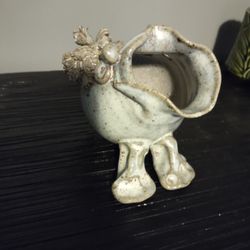 Renaissance Clay Art. Artist Mark On Corked Bottom