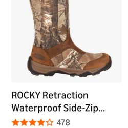 ROCKY Retraction Waterproof Side-Zip Snake Boot