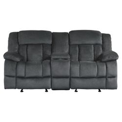 Double Glider Reclining Love Seat with Center Console