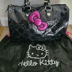 LOUNGE FLY HELLO KITTY LARGE BLACK PURSE