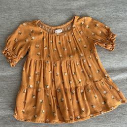 “Cat & Jack” Girl Orange Floral Blouse