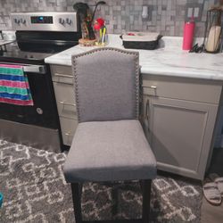 Studded Gray Bar Stool