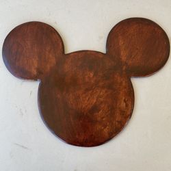Mickey Mouse Wood Head Silhouette 
