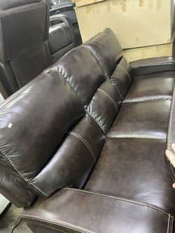 Leather power sofa
