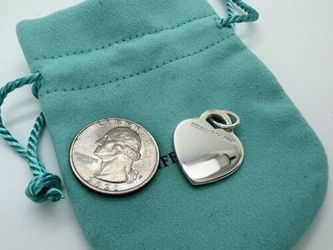 Tiffany Handbag Purse Charm Blue Enamel Heart in Sterling Silver